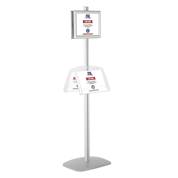 Black 8.5x11 8.5x11 Frames in Portrait/Landscape and 2 x Double Sided Free Standing Display Stand with 2 x Clear Pocket Shelves Black 8.5x11 8.5x11 Frames in Portrait/Landscape and 2 x Double Sided Free Standing Display Stand with 2 x Clear Pocket Shelves